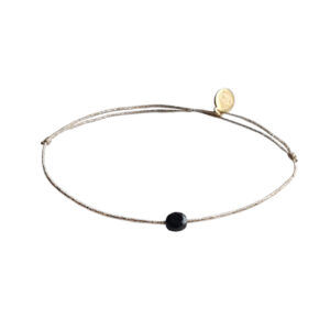 Moonrock juno rhodonite black stone bracelet