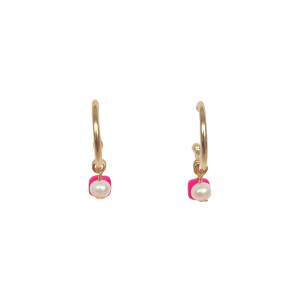 Eline earring pink onyx